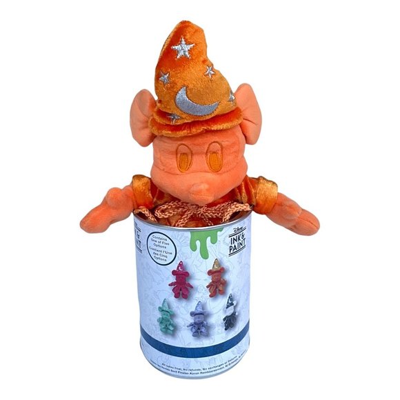 Disney Ink and Paint Series 2 Orange Sorcerer Mickey Mouse Plush - Picture 3 of 7